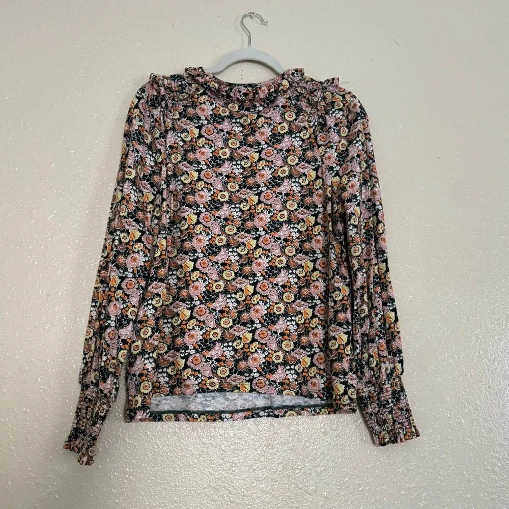 Boden Notch Neck Smocked Frill Top - Picture 4 of 9